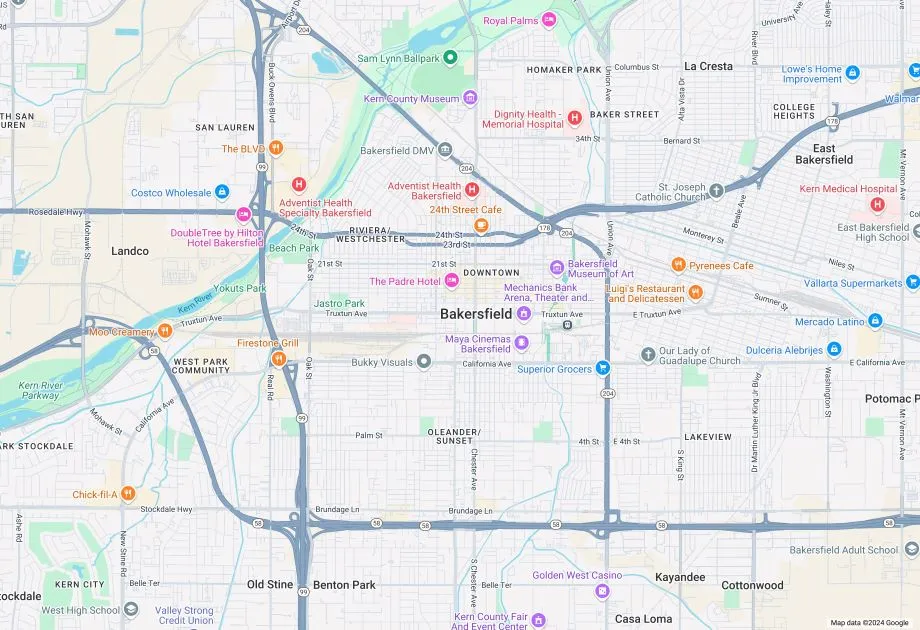 Bakersfield Map